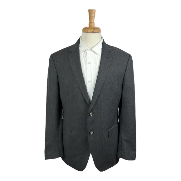John Varvatos Collection Charcoal Gray Super 100s Wool Suit Size 42R Pant 34x31